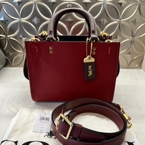 Coach Rogue 25 Colorblock, BRICK RED